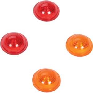 DRAG SPECIALTIES Custom Bullet Marker Lights Lens Kit Amber/Red 2020-0122